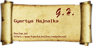 Gyertya Hajnalka névjegykártya